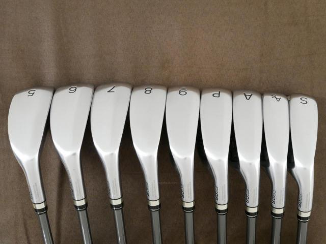 Iron set : PRGR : ชุดเหล็กกระเทย PRGR Super Egg Iron (รุ่นปี 2023 ตัวท๊อปสุด หน้าเด้งเกินกฏ ใช้แข่งไม่ได้ ตีไกลมากๆ) มีเหล็ก 5-Pw,Aw,As,Sw (9 ชิ้น เต็มเซ็ต) ก้านกราไฟต์ Flex SR (M-40)