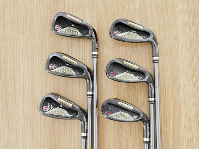 Iron set : PRGR : ชุดเหล็กกระเทย PRGR Super Egg Iron (ปี 2015 ตัวท๊อปสุด หน้าเด้งเกินกฏ ใช้แข่งไม่ได้ ตีไกมลมากๆ) มีเหล็ก 7-Pw,Aw,Sw (6 ชิ้น) ก้านกราไฟต์ Flex R (M-37)
