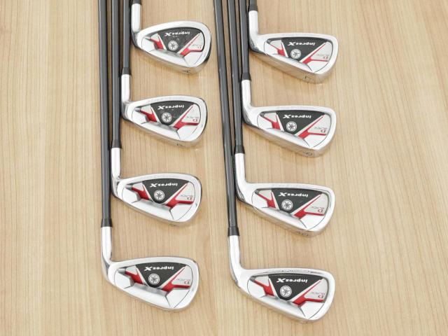 Iron set : Yamaha : ชุดเหล็ก Yamaha Inpres X D Black (หน้า Maraging เด้ง ไกลมากๆ) มีเหล็ก 4-Pw,Aw (8 ชิ้น) ก้านกราไฟต์ Flex R