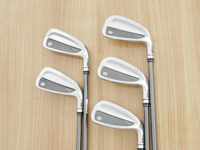 Iron set : PRGR : ชุดเหล็กกระเทย PRGR Super Egg Iron (รุ่นปี 2023 ตัวท๊อปสุด หน้าเด้งเกินกฏ ใช้แข่งไม่ได้ ตีไกลมากๆ) มีเหล็ก 7-Pw,Aw (5 ชิ้น) ก้านกราไฟต์ Flex R (M-37)