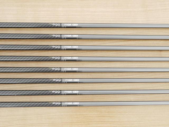 Iron set : PRGR : ชุดเหล็กกระเทย PRGR Super Egg Iron (รุ่นปี 2023 ตัวท๊อปสุด หน้าเด้งเกินกฏ ใช้แข่งไม่ได้ ตีไกลมากๆ) มีเหล็ก 6-Pw,Aw,As,Sw (8 ชิ้น) ก้านกราไฟต์ Flex R2 (M-35)