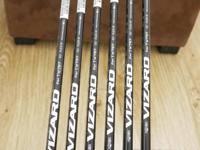 Iron set : Honma : **ของใหม่ ยังไม่แกะพลาสติก** ชุดเหล็ก Honma Tour World TW757P (รุ่นล่าสุด ออกปี 2022) มีเหล็ก 5-Pw (6 ชิ้น) ก้านกราไฟต์ Honma Vizard 50 Flex R
