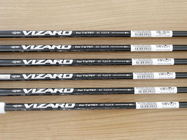 Iron set : Honma : **ของใหม่ ยังไม่แกะพลาสติก** ชุดเหล็ก Honma Tour World TW757P (ออกปี 2022) มีเหล็ก 5-Pw (6 ชิ้น) ก้านกราไฟต์ Honma Vizard 50 Flex R