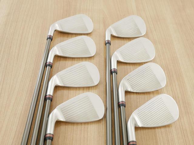 Iron set : PRGR : ชุดเหล็ก PRGR Premium Red TR-X 505 (รุ่นท็อป หน้าเด้ง ตีง่ายไกลมาก) มีเหล็ก 5-Pw,Aw,Sw (8 ชิ้น) ก้านกราไฟต์  M-40 Flex SR