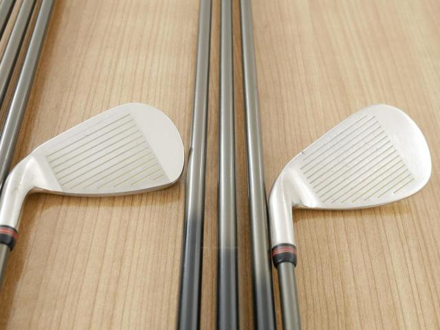 Iron set : PRGR : ชุดเหล็ก PRGR Premium Red TR-X 505 (รุ่นท็อป หน้าเด้ง ตีง่ายไกลมาก) มีเหล็ก 5-Pw,Aw,Sw (8 ชิ้น) ก้านกราไฟต์  M-40 Flex SR