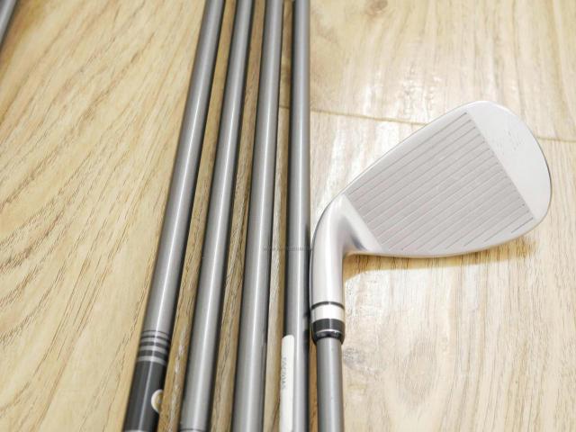 Iron set : PRGR : ชุดเหล็กกระเทย PRGR Super Egg Iron (รุ่นล่าสุด ปี 2023 ตัวท๊อปสุด หน้าเด้งเกินกฏ ใช้แข่งไม่ได้ ตีไกลมากๆ) มีเหล็ก 5-Pw,Aw,As,Sw (9 ชิ้น) ก้านกราไฟต์ Flex SR (M-40)