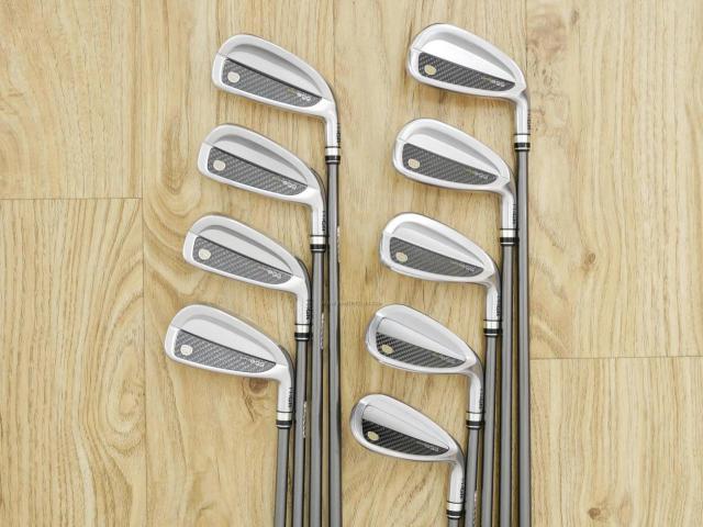 Iron set : PRGR : ชุดเหล็กกระเทย PRGR Super Egg Iron (รุ่นล่าสุด ปี 2023 ตัวท๊อปสุด หน้าเด้งเกินกฏ ใช้แข่งไม่ได้ ตีไกลมากๆ) มีเหล็ก 5-Pw,Aw,As,Sw (9 ชิ้น) ก้านกราไฟต์ Flex SR (M-40)