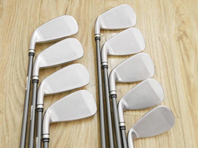 Iron set : PRGR : ชุดเหล็กกระเทย PRGR Super Egg Iron (รุ่นล่าสุด ปี 2023 ตัวท๊อปสุด หน้าเด้งเกินกฏ ใช้แข่งไม่ได้ ตีไกลมากๆ) มีเหล็ก 5-Pw,Aw,As,Sw (9 ชิ้น) ก้านกราไฟต์ Flex SR (M-40)