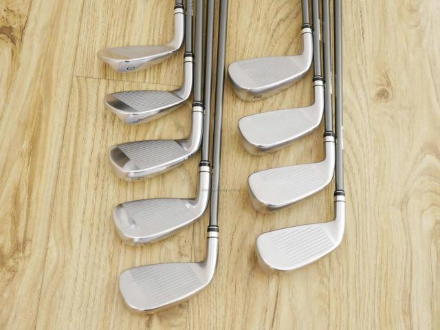 Iron set : PRGR : ชุดเหล็กกระเทย PRGR Super Egg Iron (รุ่นล่าสุด ปี 2023 ตัวท๊อปสุด หน้าเด้งเกินกฏ ใช้แข่งไม่ได้ ตีไกลมากๆ) มีเหล็ก 5-Pw,Aw,As,Sw (9 ชิ้น) ก้านกราไฟต์ Flex SR (M-40)