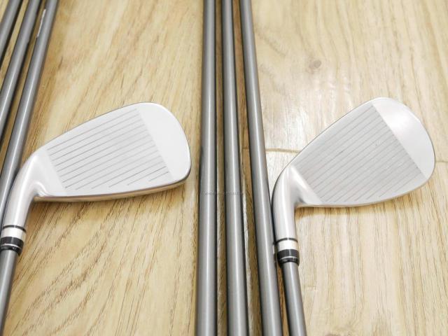 Iron set : PRGR : ชุดเหล็กกระเทย PRGR Super Egg Iron (รุ่นล่าสุด ปี 2023 ตัวท๊อปสุด หน้าเด้งเกินกฏ ใช้แข่งไม่ได้ ตีไกลมากๆ) มีเหล็ก 5-Pw,Aw,As,Sw (9 ชิ้น) ก้านกราไฟต์ Flex SR (M-40)