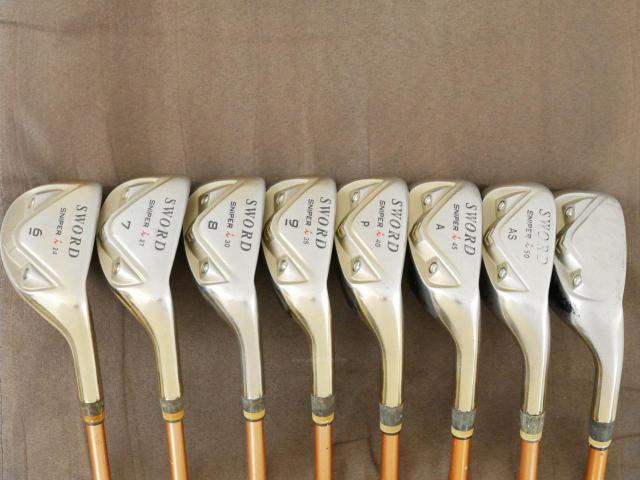 Iron set : Katana : **สีกระดองลอก** ชุดเหล็กกระเทย Katana Sniper i มีเหล็ก 6-Pw,Aw,As,Sw (8 ชิ้น เบอร์ 6 ตีระยะเท่าเหล็ก 5 ปกติ) ก้านกราไฟต์ Sword