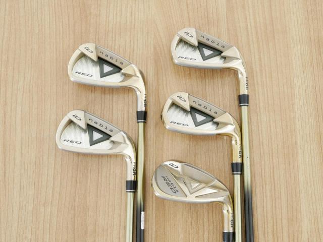Iron set : PRGR : ชุดเหล็ก PRGR ID Nabla Red Titan (รุ่นท๊อปสุด หน้าเด้ง ไกลมาก) มีเหล็ก 6-Pw (5 ชิ้น) ก้านกราไฟต์ M-37 Flex R