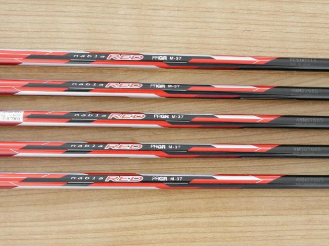 Iron set : PRGR : ชุดเหล็ก PRGR ID Nabla Red Titan (รุ่นท๊อปสุด หน้าเด้ง ไกลมาก) มีเหล็ก 6-Pw (5 ชิ้น) ก้านกราไฟต์ M-37 Flex R