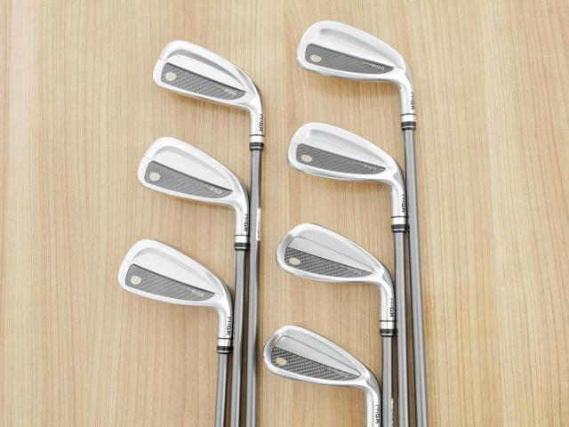 Iron set : PRGR : ชุดเหล็กกระเทย PRGR Super Egg Iron (รุ่นปี 2023 ตัวท๊อปสุด หน้าเด้งเกินกฏ ใช้แข่งไม่ได้ ตีไกลมากๆ) มีเหล็ก 7-Pw,Aw,As,Sw (7 ชิ้น)  ก้านกราไฟต์ Flex SR (M-40)