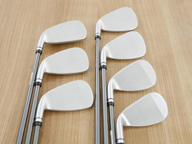 Iron set : PRGR : ชุดเหล็กกระเทย PRGR Super Egg Iron (รุ่นปี 2023 ตัวท๊อปสุด หน้าเด้งเกินกฏ ใช้แข่งไม่ได้ ตีไกลมากๆ) มีเหล็ก 7-Pw,Aw,As,Sw (7 ชิ้น)  ก้านกราไฟต์ Flex SR (M-40)