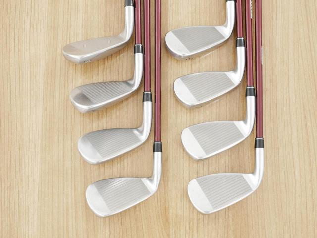 Iron set : PRGR : ชุดเหล็ก PRGR RS Red (รุ่นปี 2020 หน้าเด้ง ตีไกลมาก) มีเหล็ก 5-Pw,Aw,Sw (8 ชิ้น) ก้านกราไฟต์ Fujikura Speeder Evolution Flex R2