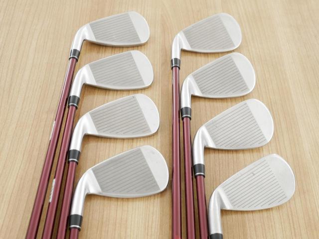 Iron set : PRGR : ชุดเหล็ก PRGR RS Red (รุ่นปี 2020 หน้าเด้ง ตีไกลมาก) มีเหล็ก 5-Pw,Aw,Sw (8 ชิ้น) ก้านกราไฟต์ Fujikura Speeder Evolution Flex R2