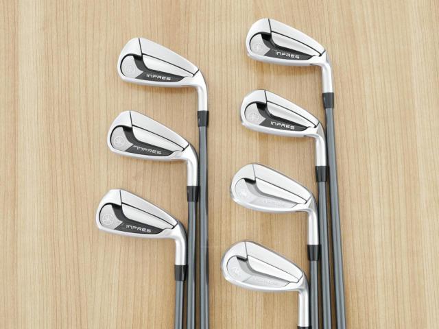 Iron set : Yamaha : ชุดเหล็ก Yamaha Inpres DriveStar Type D (รุ่นล่าสุด ออกปี 2024 ตีไกลที่สุด ไกลกว่าเหล็กทั่วไป 2 เบอร์ หน้าเด้งมากๆ) มีเหล็ก 6-Pw,Aw,As (7 ชิ้น) ก้านกราไฟต์ Fujikura Speeder NX M-425i Flex SR