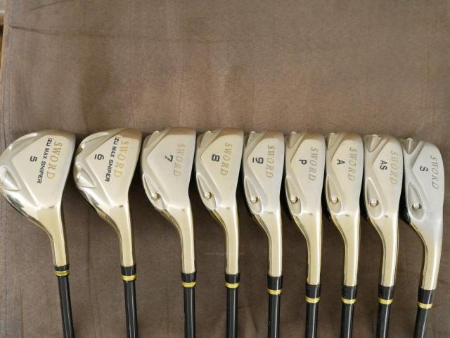 Iron set : Katana : ชุดเหล็กกระเทย Katana Izu Max Sniper มีเหล็ก 5-Pw,Aw,As,Sw (9 ชิ้น เบอร์ 5 ตีระยะเท่าเหล็ก 4 ปกติ) ก้านกราไฟต์ Flex R