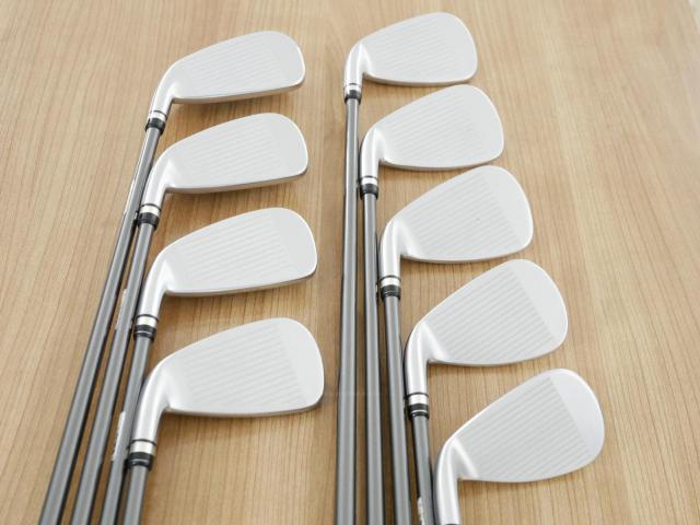 Iron set : PRGR : ชุดเหล็กกระเทย PRGR Super Egg Iron (รุ่นปี 2023 ตัวท๊อปสุด หน้าเด้งเกินกฏ ใช้แข่งไม่ได้ ตีไกลมากๆ) มีเหล็ก 5-Pw,Aw,As,Sw (9 ชิ้น เต็มเซ็ต) ก้านกราไฟต์ Flex SR (M-40)