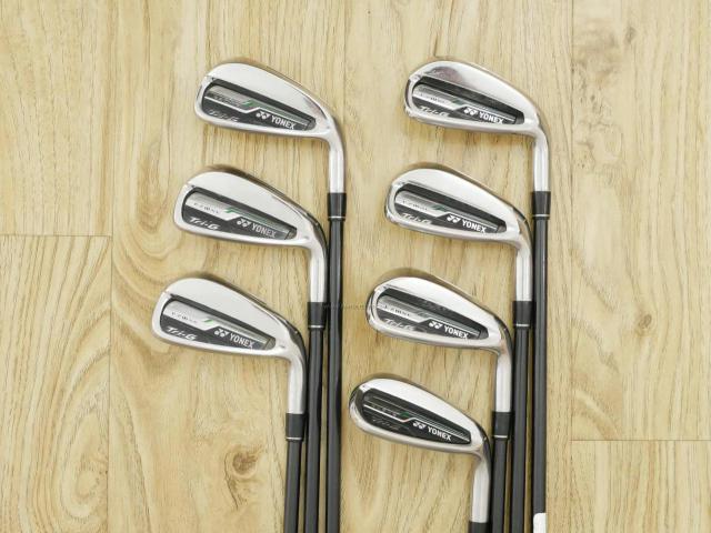 Iron set : Yonex : ชุดเหล็ก Yonex E-Zone Tri-G (รุ่นปี 2017 หน้าเด้ง ตีไกลมากๆ) มีเหล็ก 5-Pw,Sw (7 ชิ้น) ก้านกราไฟต์ Flex SR
