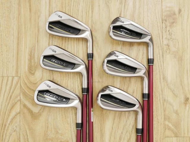 Iron set : PRGR : ชุดเหล็ก PRGR Red Titan Face (รุ่นปี 2018 หน้าเด้ง ตีไกลมาก) มีเหล็ก 5-Pw (6 ชิ้น) ก้านกราไฟต์ M-40 Flex SR
