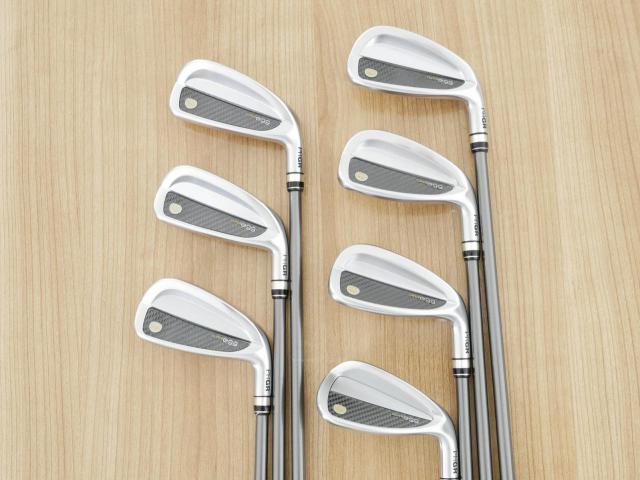 Lady club : All : ชุดเหล็กกระเทย PRGR Super Egg Iron (รุ่นปี 2023 ตัวท๊อปสุด หน้าเด้งเกินกฏ ใช้แข่งไม่ได้ ตีไกลมากๆ) มีเหล็ก 6-Pw,Aw,As (7 ชิ้น) ก้านกราไฟต์ Flex L (M-30)