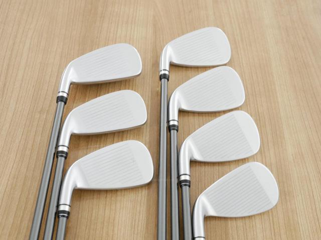 Lady club : All : ชุดเหล็กกระเทย PRGR Super Egg Iron (รุ่นปี 2023 ตัวท๊อปสุด หน้าเด้งเกินกฏ ใช้แข่งไม่ได้ ตีไกลมากๆ) มีเหล็ก 6-Pw,Aw,As (7 ชิ้น) ก้านกราไฟต์ Flex L (M-30)