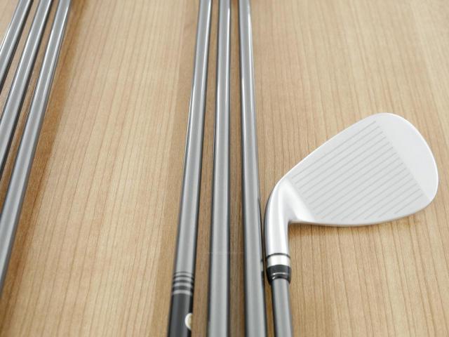 Lady club : All : ชุดเหล็กกระเทย PRGR Super Egg Iron (รุ่นปี 2023 ตัวท๊อปสุด หน้าเด้งเกินกฏ ใช้แข่งไม่ได้ ตีไกลมากๆ) มีเหล็ก 6-Pw,Aw,As (7 ชิ้น) ก้านกราไฟต์ Flex L (M-30)