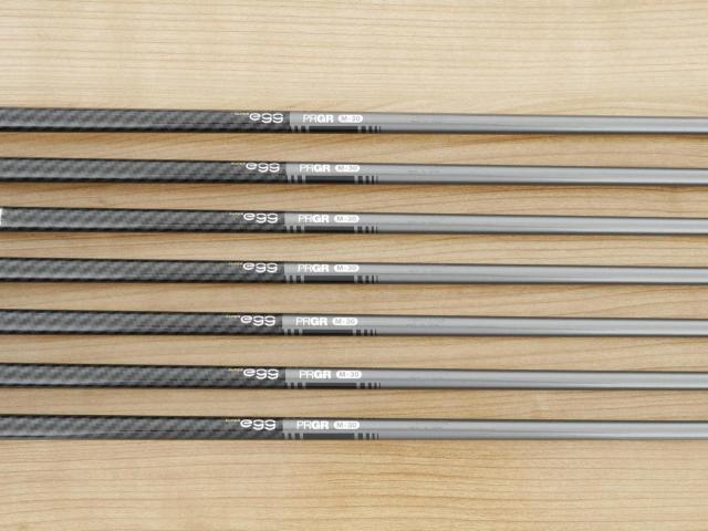 Lady club : All : ชุดเหล็กกระเทย PRGR Super Egg Iron (รุ่นปี 2023 ตัวท๊อปสุด หน้าเด้งเกินกฏ ใช้แข่งไม่ได้ ตีไกลมากๆ) มีเหล็ก 6-Pw,Aw,As (7 ชิ้น) ก้านกราไฟต์ Flex L (M-30)