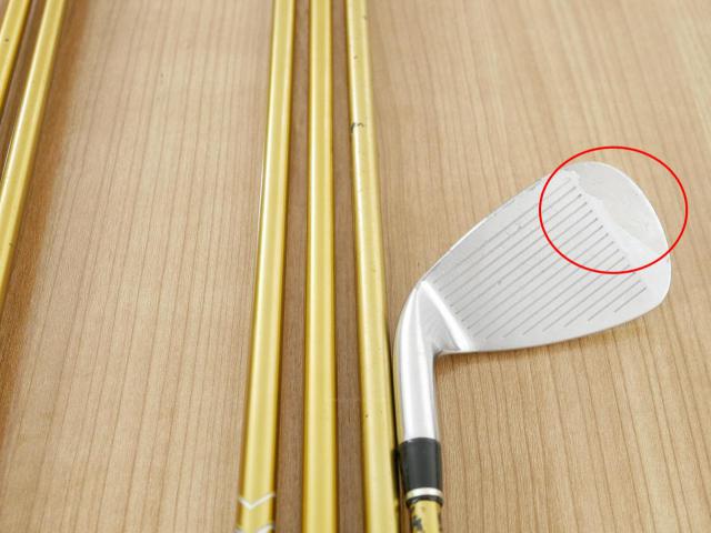 Iron set : Katana : **มีตำหนิ** ชุดเหล็ก Katana Sniper V (รุ่นท๊อป ใบใหญ่ ตีง่าย ไกล) มีเหล็ก 5-Pw,Sw (7 ชิ้น) ก้านกราไฟต์ Sword Gold Flex SR
