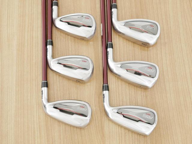 Iron set : PRGR : ชุดเหล็ก PRGR RS Red (รุ่นปี 2020 หน้าเด้ง ตีไกลมาก) มีเหล็ก 6-Pw,Aw (6 ชิ้น) ก้านกราไฟต์ Fujikura Speeder Evolution Flex R