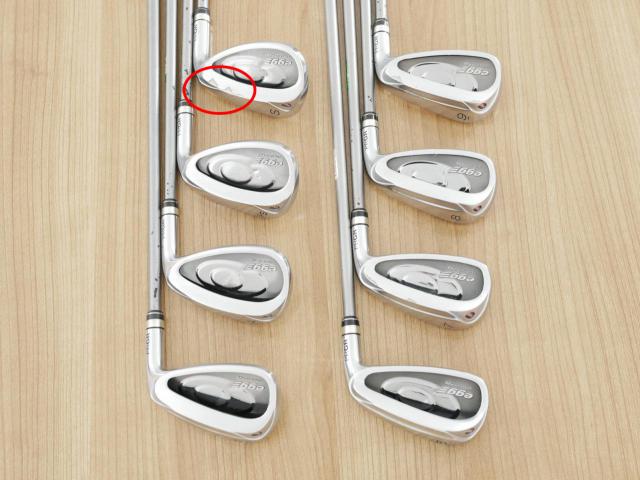 Iron set : PRGR : **มีตำหนิ** ชุดเหล็กกระเทย PRGR Egg PC (รุ่นปี 2019 ตีง่ายและไกลมากๆ โกงสุดๆ) มีเหล็ก 6-Pw,Aw,As,Sw (8 ชิ้น) ก้านกราไฟต์ M-40 Flex SR