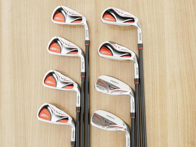 Iron set : Maruman : ชุดเหล็ก Maruman Red-V (ใบใหญ่ ตีง่าย) มีเหล็ก 5-Pw,Aw,Sw (8 ชิ้น) ก้านกราไฟต์ Flex S