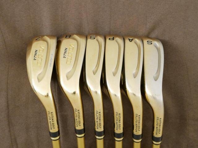 Iron set : Katana : ชุดเหล็ก Katana Voltio NINJA 880Hi Gold (รุ่นท็อปสุด ปี 2018 ตีง่าย ไกล สวยมากๆ) มีเหล็ก 7-Pw,Aw,Sw (6 ชิ้น) ก้านกราไฟต์ Fujikura Speeder 361 Flex R