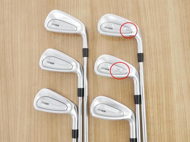 Iron set : PRGR : **มีตำหนิ** ชุดเหล็ก PRGR 04 Forged (รุ่นปี 2025 ตีง่าย ไกลมากๆๆ) มีเหล็ก 6-Pw,AW (6 ชิ้น) ก้านเหล็ก NS Pro 85 Flex SR (M-40)