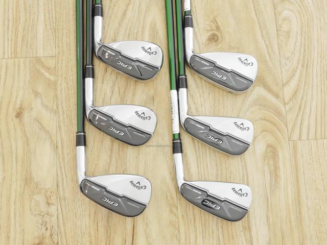 Iron set : Callaway : ชุดเหล็ก Callaway EPIC Max Fast (รุ่นแพงสุด ไกลสุดของ Callaway ปี 2021) มีเหล็ก 6-Pw,Aw (6 ชิ้น) ก้านกราไฟต์ Fujikura Speeder Evolution Flex R