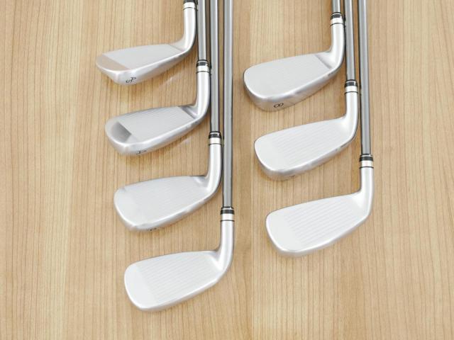 Lady club : All : ชุดเหล็กกระเทย PRGR Super Egg Iron (รุ่นปี 2023 ตัวท๊อปสุด หน้าเด้งเกินกฏ ใช้แข่งไม่ได้ ตีไกลมากๆ) มีเหล็ก 6-Pw,Aw,As (7 ชิ้น) ก้านกราไฟต์ Flex L (M-30)