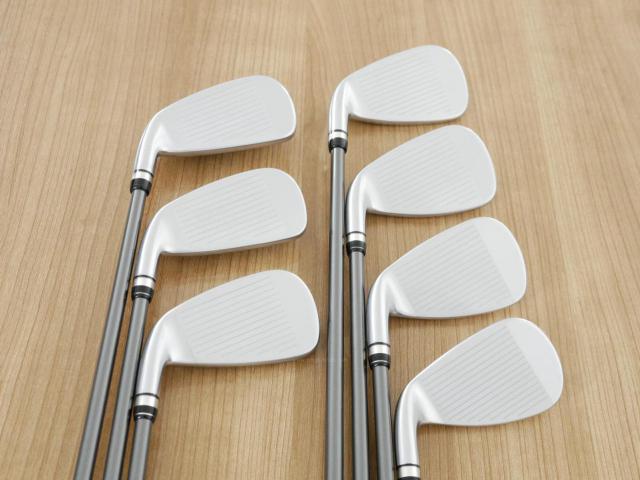 Lady club : All : ชุดเหล็กกระเทย PRGR Super Egg Iron (รุ่นปี 2023 ตัวท๊อปสุด หน้าเด้งเกินกฏ ใช้แข่งไม่ได้ ตีไกลมากๆ) มีเหล็ก 6-Pw,Aw,As (7 ชิ้น) ก้านกราไฟต์ Flex L (M-30)