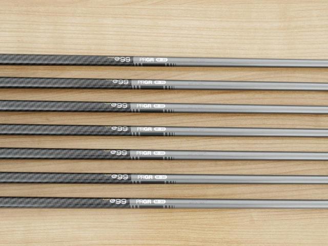 Lady club : All : ชุดเหล็กกระเทย PRGR Super Egg Iron (รุ่นปี 2023 ตัวท๊อปสุด หน้าเด้งเกินกฏ ใช้แข่งไม่ได้ ตีไกลมากๆ) มีเหล็ก 6-Pw,Aw,As (7 ชิ้น) ก้านกราไฟต์ Flex L (M-30)