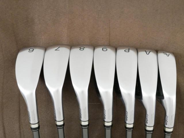 Lady club : All : ชุดเหล็กกระเทย PRGR Super Egg Iron (รุ่นปี 2023 ตัวท๊อปสุด หน้าเด้งเกินกฏ ใช้แข่งไม่ได้ ตีไกลมากๆ) มีเหล็ก 6-Pw,Aw,As (7 ชิ้น) ก้านกราไฟต์ Flex L (M-30)