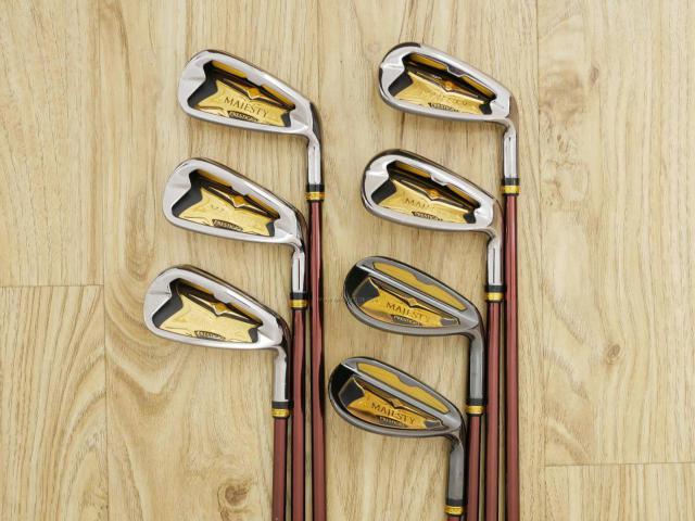 Iron set : Maruman : ชุดเหล็ก Maruman Majesty Prestigio X (รุ่นท๊อปสุด ออกปี 2019 หน้าเด้ง ตีไกลมาก ของใหม่ 1.2 แสนบาท) มีเหล็ก 7-10,Pw,Aw,Sw (7 ชิ้น เทียบเท่า 6-Pw,Aw,Sw) ก้านกราไฟต์ Flex R