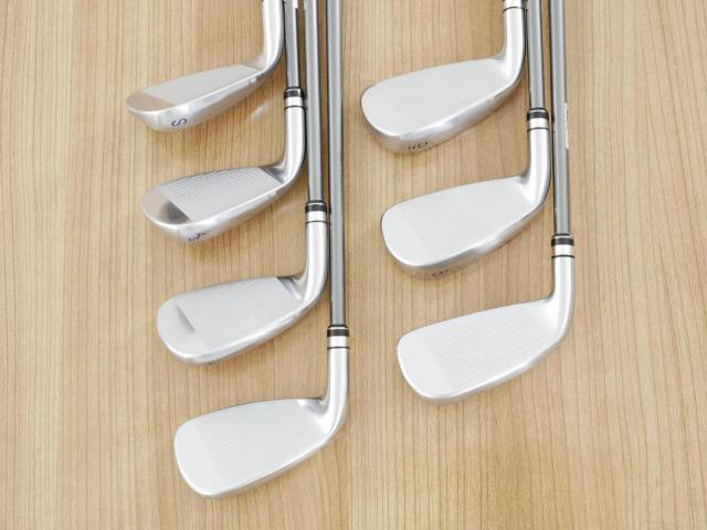 Iron set : PRGR : ชุดเหล็กกระเทย PRGR Super Egg Iron (รุ่นปี 2023 ตัวท๊อปสุด หน้าเด้งเกินกฏ ใช้แข่งไม่ได้ ตีไกลมากๆ) มีเหล็ก 7-Pw,Aw,As,Sw (7 ชิ้น) ก้านกราไฟต์ Flex R (M-37)