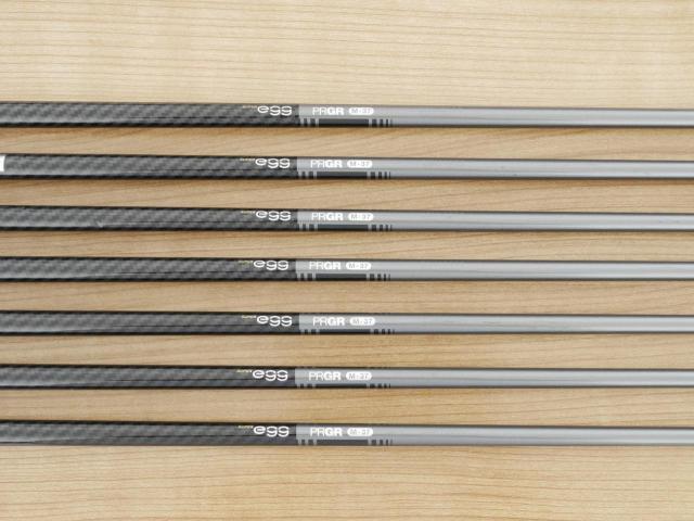 Iron set : PRGR : ชุดเหล็กกระเทย PRGR Super Egg Iron (รุ่นปี 2023 ตัวท๊อปสุด หน้าเด้งเกินกฏ ใช้แข่งไม่ได้ ตีไกลมากๆ) มีเหล็ก 7-Pw,Aw,As,Sw (7 ชิ้น) ก้านกราไฟต์ Flex R (M-37)