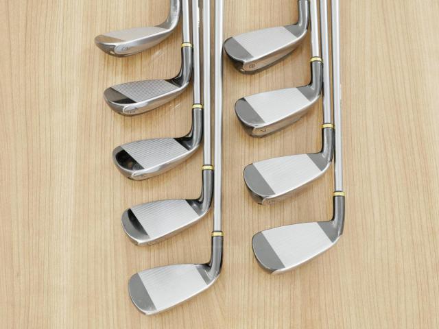 Iron set : PRGR : ชุดเหล็กกระเทย PRGR Super Egg Iron (ปี 2018 ตัวท๊อปสุด หน้าเด้งเกินกฏ ใช้แข่งไม่ได้ ตีไกมลมากๆ) มีเหล็ก 5-Pw,Aw,As,Sw (9 ชิ้น) ก้านกราไฟต์ Flex R (M-37)