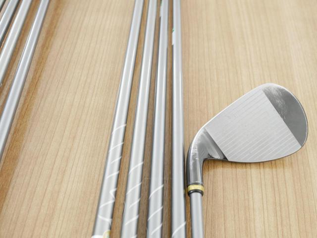 Iron set : PRGR : ชุดเหล็กกระเทย PRGR Super Egg Iron (ปี 2018 ตัวท๊อปสุด หน้าเด้งเกินกฏ ใช้แข่งไม่ได้ ตีไกมลมากๆ) มีเหล็ก 5-Pw,Aw,As,Sw (9 ชิ้น) ก้านกราไฟต์ Flex R (M-37)