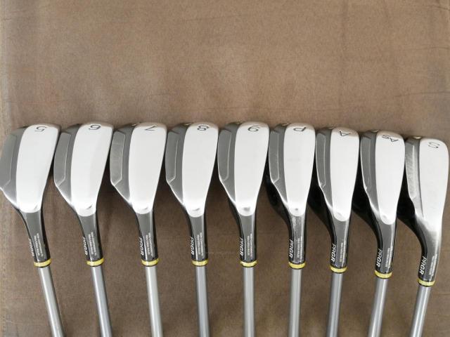 Iron set : PRGR : ชุดเหล็กกระเทย PRGR Super Egg Iron (ปี 2018 ตัวท๊อปสุด หน้าเด้งเกินกฏ ใช้แข่งไม่ได้ ตีไกมลมากๆ) มีเหล็ก 5-Pw,Aw,As,Sw (9 ชิ้น) ก้านกราไฟต์ Flex R (M-37)