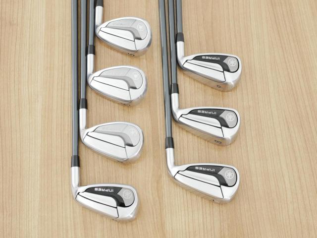 Iron set : Yamaha : ชุดเหล็ก Yamaha Inpres DriveStar Type D (รุ่นล่าสุด ออกปี 2024 ตีไกลที่สุด ไกลกว่าเหล็กทั่วไป 2 เบอร์ หน้าเด้งมากๆ) มีเหล็ก 7-Pw,Aw,As,Sw (7 ชิ้น) ก้านกราไฟต์ Fujikura Speeder NX M-425i Flex R