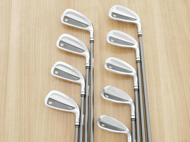 Iron set : PRGR : ชุดเหล็กกระเทย PRGR Super Egg Iron (รุ่นปี 2023 ตัวท๊อปสุด หน้าเด้งเกินกฏ ใช้แข่งไม่ได้ ตีไกลมากๆ) มีเหล็ก 5-Pw,Aw,As,Sw (9 ชิ้น เต็มเซ็ต) ก้านกราไฟต์ Flex SR (M-40)