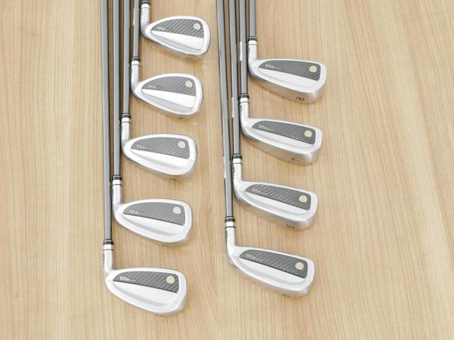 Iron set : PRGR : ชุดเหล็กกระเทย PRGR Super Egg Iron (รุ่นปี 2023 ตัวท๊อปสุด หน้าเด้งเกินกฏ ใช้แข่งไม่ได้ ตีไกลมากๆ) มีเหล็ก 5-Pw,Aw,As,Sw (9 ชิ้น เต็มเซ็ต) ก้านกราไฟต์ Flex SR (M-40)